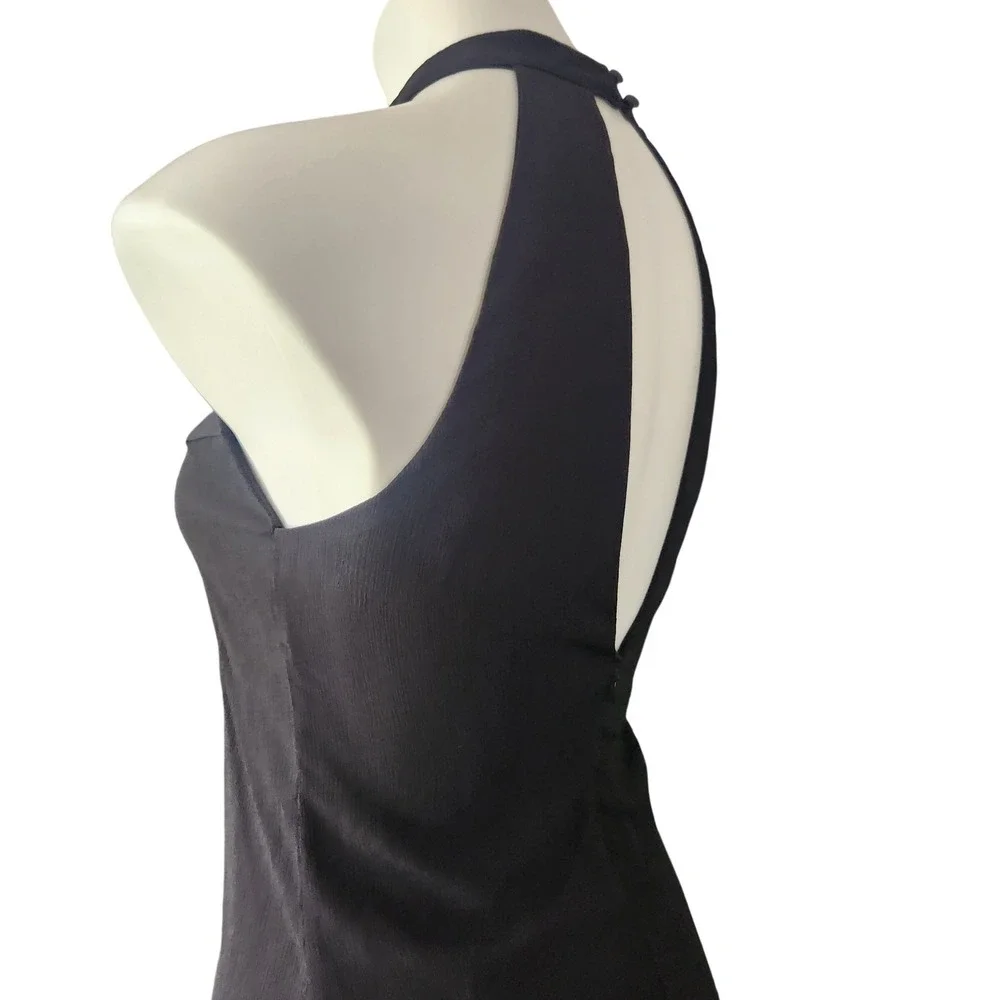 Halter top black mini dress‎ size XS lace design